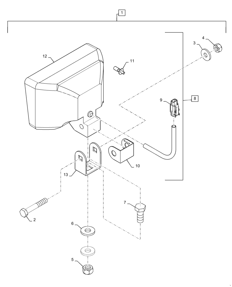 Схема запчастей Case IH PATRIOT 3340 - (55.404.BS[02]) - MID SHIP FLOOD LIGHT (55) - ELECTRICAL SYSTEMS
