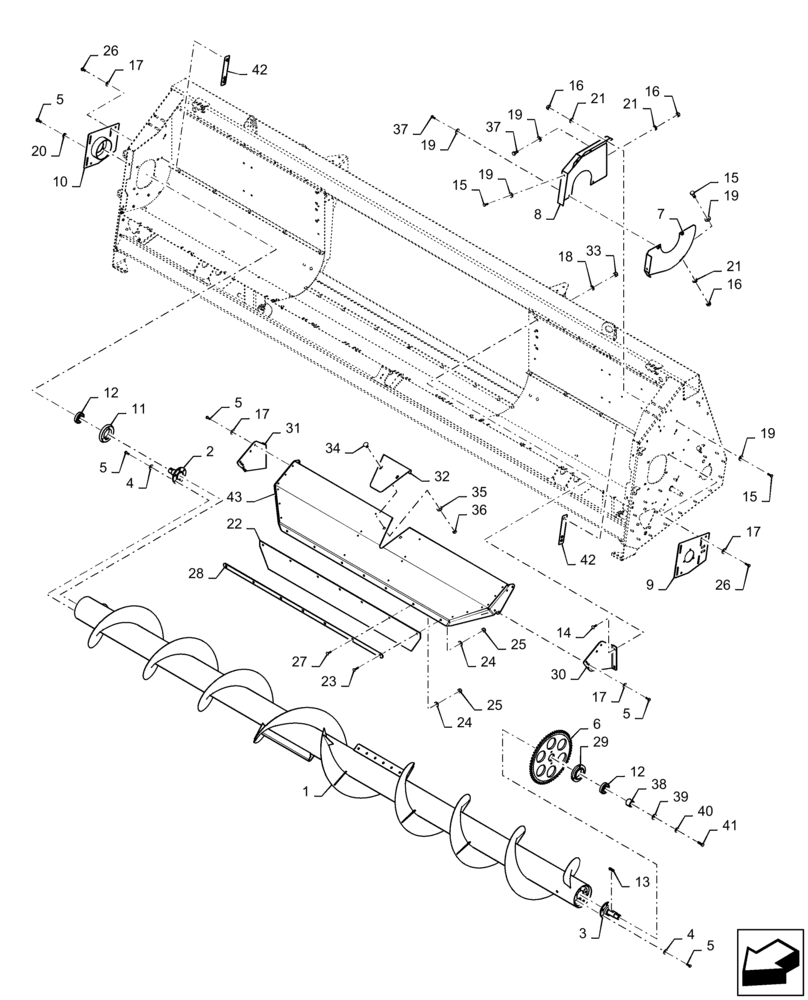 Схема запчастей Case IH 4206-30 - (58.218.AG) - AUGER ASSY (58) - ATTACHMENTS/HEADERS