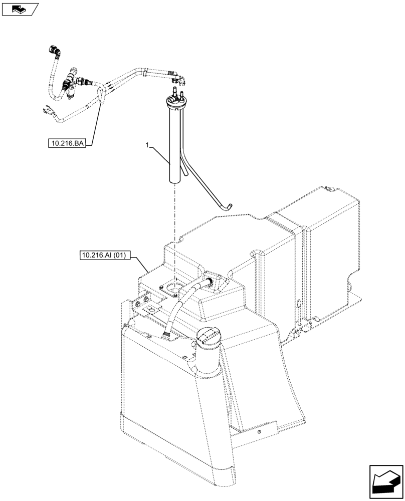 Схема запчастей Case IH FARMALL 115U - (55.011.AC) - VAR - 330142 - FUEL TANK, SENDER UNIT (55) - ELECTRICAL SYSTEMS