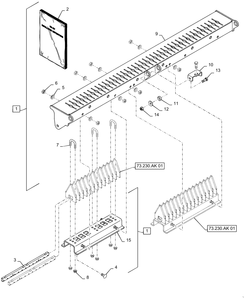 Схема запчастей Case IH 9120 - (88.220.03[02]) - KNIFE FRAME, FIXED, FROM PIN HAJ202001 (88) - ACCESSORIES