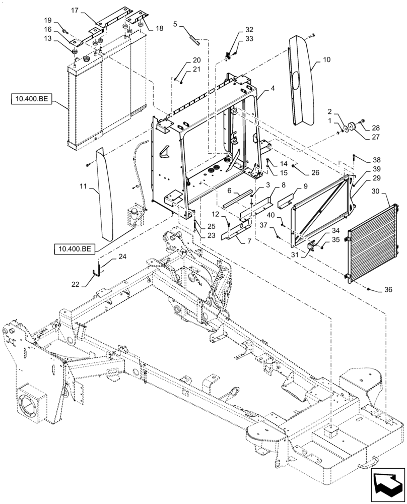 Схема запчастей Case IH WD1504 - (35.300.AB) - OIL COOLER BOX (35) - HYDRAULIC SYSTEMS