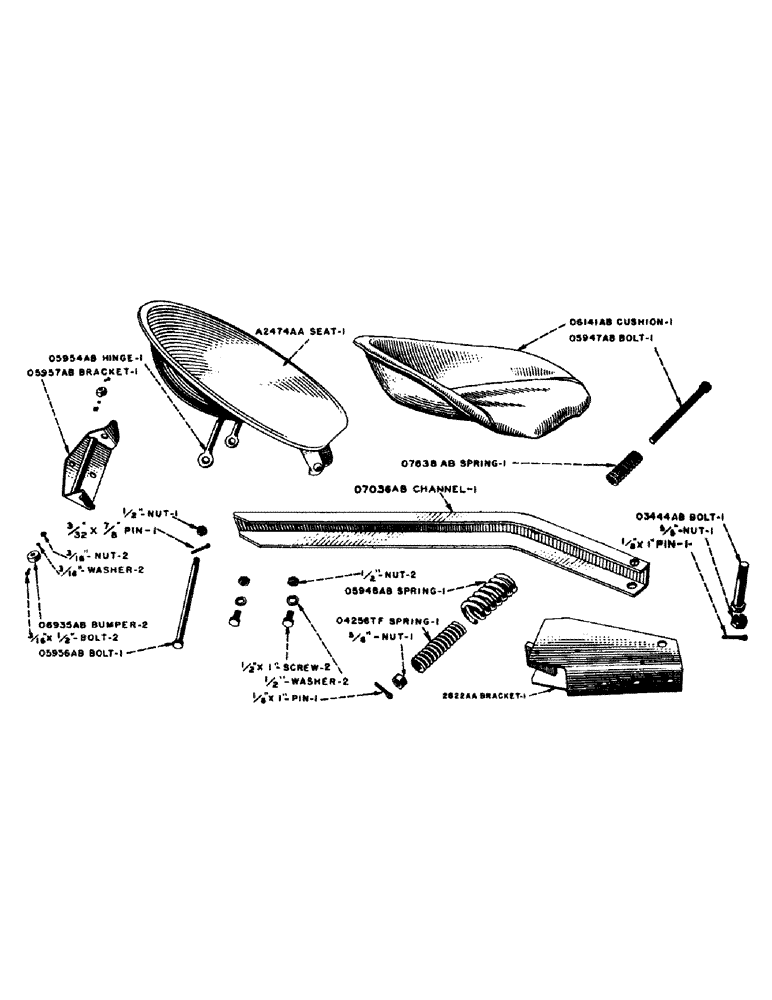 Схема запчастей Case IH D-SERIES - (134) - SPECIAL TIP BACK SAFETY SEAT, FOR "D" - "DC" - "DH" TRACTORS (09) - CHASSIS
