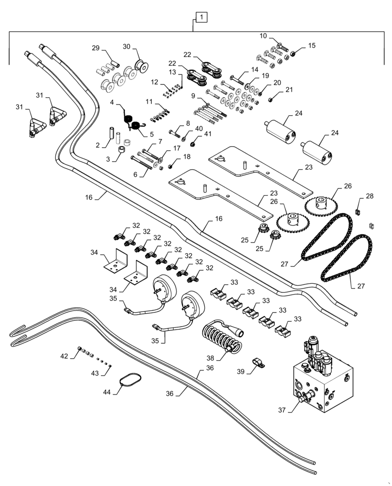 Схема запчастей Case IH 1255 - (35.850.AA[02]) - KIT PLANTER CONVERSION REMOTES 12 AND 16 ROW (35) - HYDRAULIC SYSTEMS