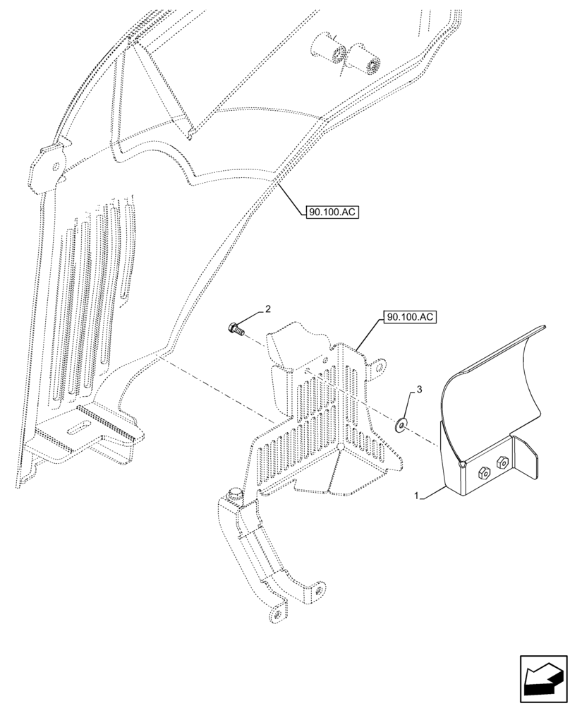 Схема запчастей Case IH FARMALL 120C - (55.301.AE) - VAR - 336839 - ALTERNATOR, GUARD (55) - ELECTRICAL SYSTEMS