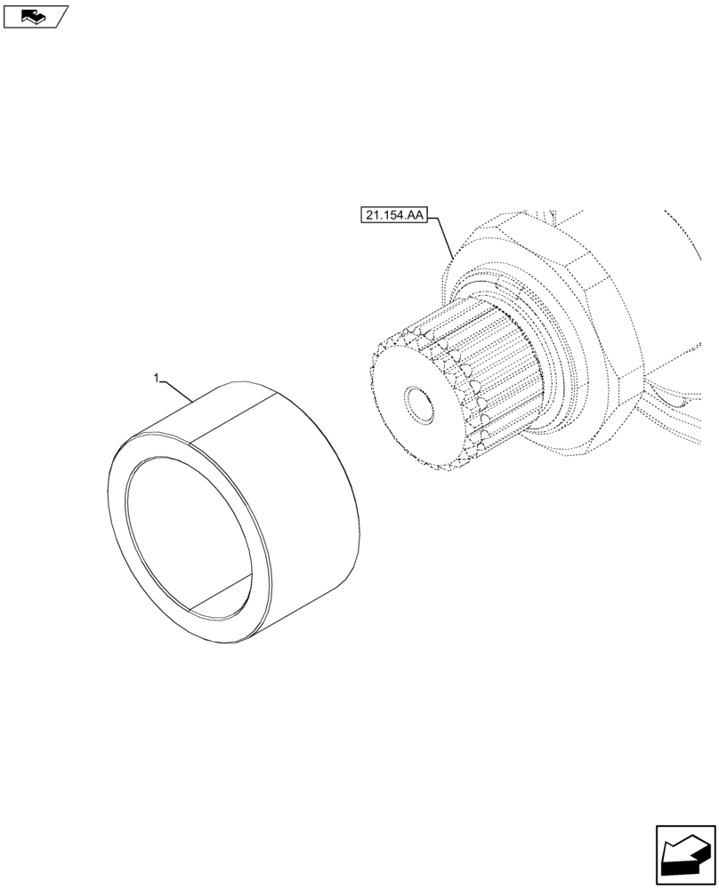 Схема запчастей Case IH FARMALL 105U - (21.154.AA[18]) - VAR - 334115 - CENTRAL REDUCTION GEAR, SPACER (21) - TRANSMISSION