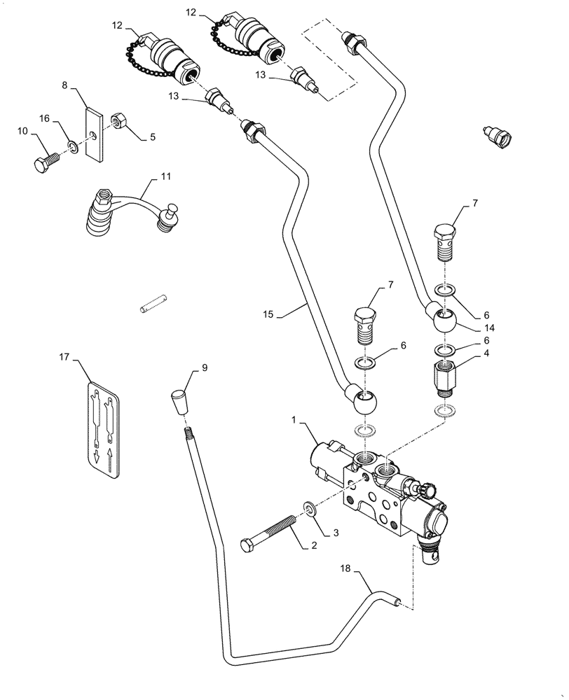 Схема запчастей Case IH FARMALL 50A - (35.204.BE[01]) - REMOTE CONTROL VALVE (35) - HYDRAULIC SYSTEMS