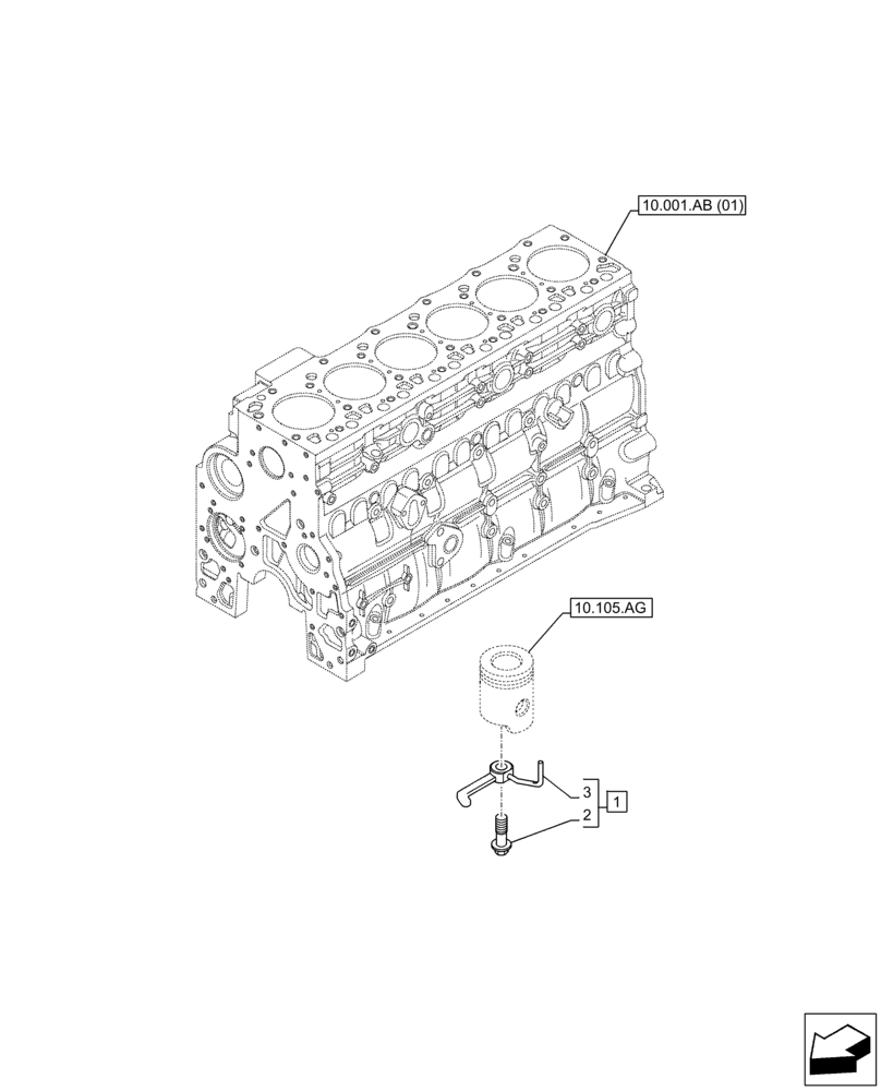Схема запчастей Case IH F4HE9687S J106 - (10.304.AR) - PISTON COOLING NOZZLE (10) - ENGINE