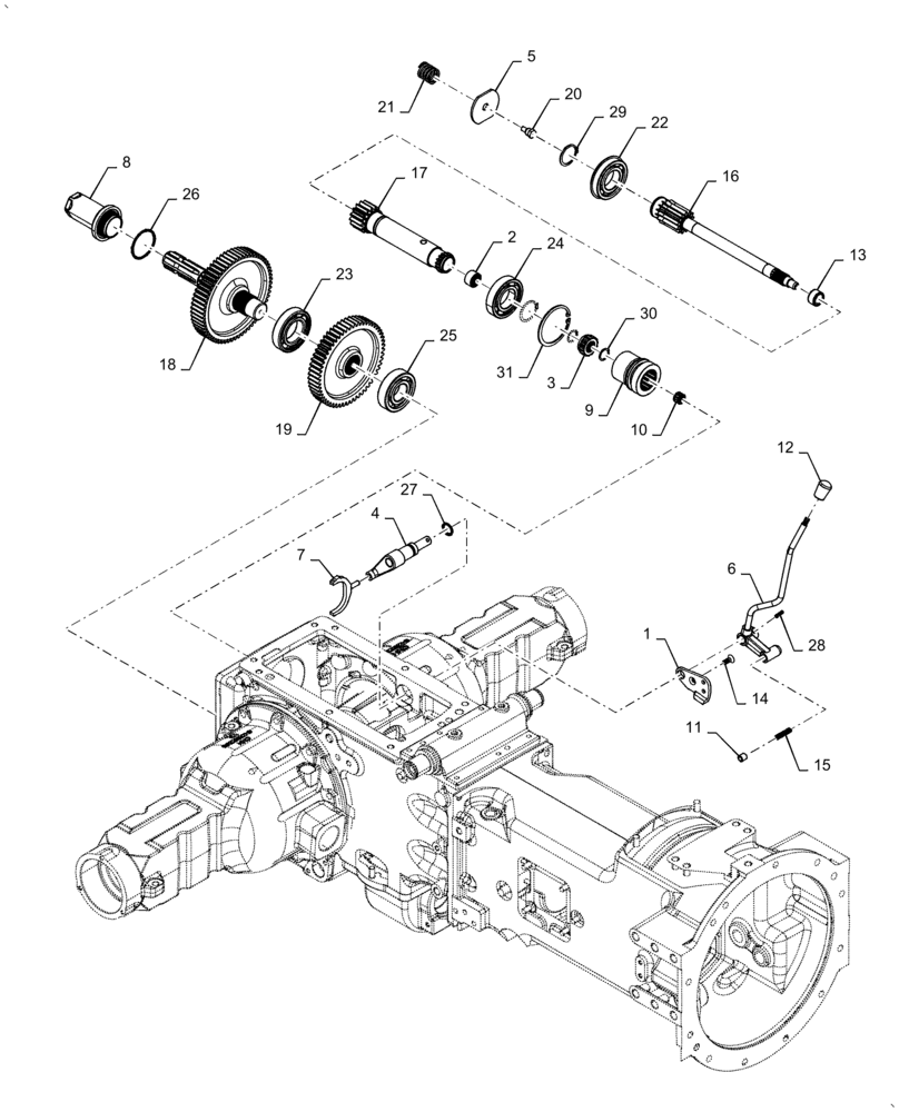 Схема запчастей Case IH FARMALL 70A - (31.114.AB[01]) - TWO SPEED REAR POWER TAKE-OFF (31) - IMPLEMENT POWER TAKE OFF