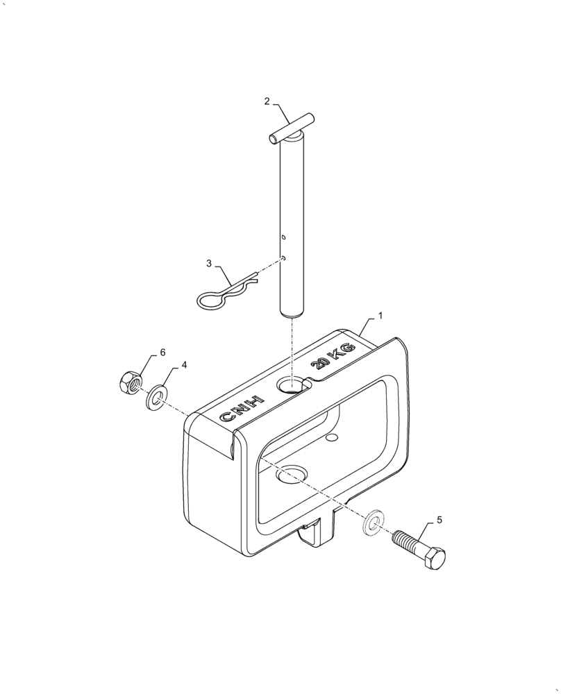 Схема запчастей Case IH FARMALL 70A - (39.140.AF[02]) - FRONT BALLAST CARRIER, 20KG (39) - FRAMES AND BALLASTING