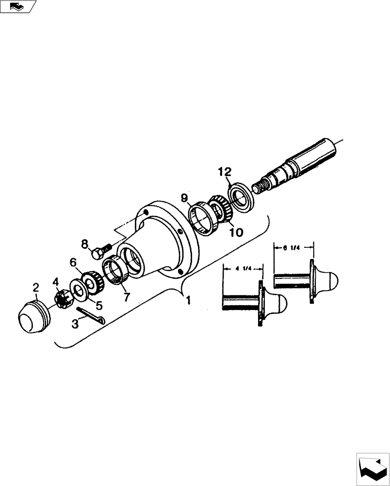 Схема запчастей Case IH 4200 II - (44.100.01) - 633 HUB & SPINDLE ASSEMBLY (44) - WHEELS