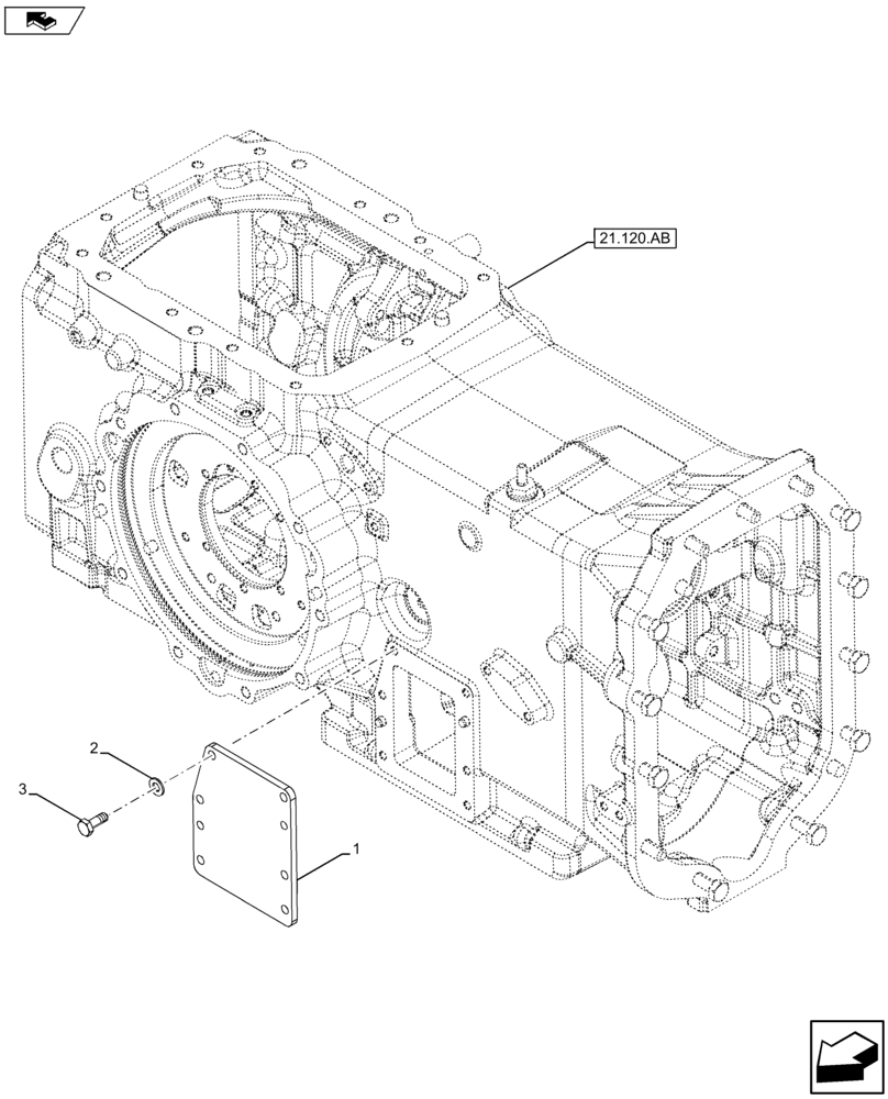 Схема запчастей Case IH FARMALL 105U - (33.110.AZ[02]) - VAR - 393286 - PARKING BRAKE, LESS PARKING LOCK (33) - BRAKES & CONTROLS