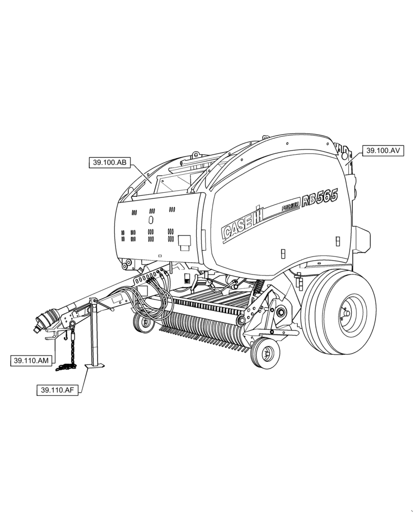 Схема запчастей Case IH RB565 - (39.000.00) - PICTORIAL INDEX - FRAMES (39) - FRAMES AND BALLASTING