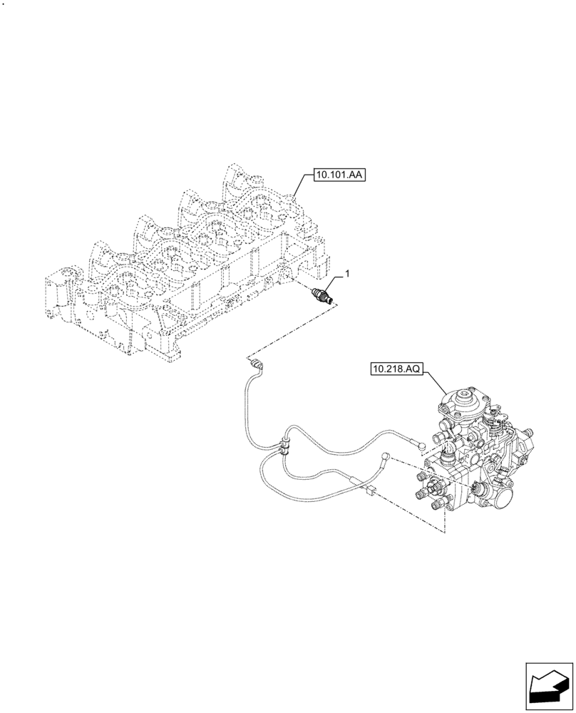 Схема запчастей Case IH F4GE9484A J613 - (55.010.AQ) - FUEL SYSTEM INJECTOR, SENSOR (55) - ELECTRICAL SYSTEMS
