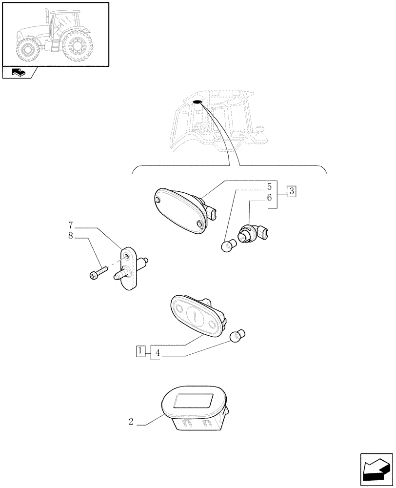 Схема запчастей Case IH PUMA 195 - (1.75.6[01]) - CAB LIGHTING (06) - ELECTRICAL SYSTEMS