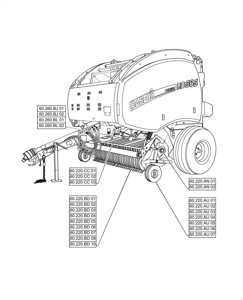 Схема запчастей Case IH RB565 - (00.000.60) - PICTORIAL INDEX - PRODUCT FEEDING (00) - GENERAL & PICTORIAL INDEX