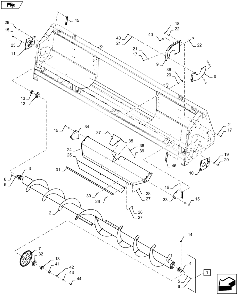 Схема запчастей Case IH 4406-38 - (58.218.AG) - AUGER ASSY (58) - ATTACHMENTS/HEADERS