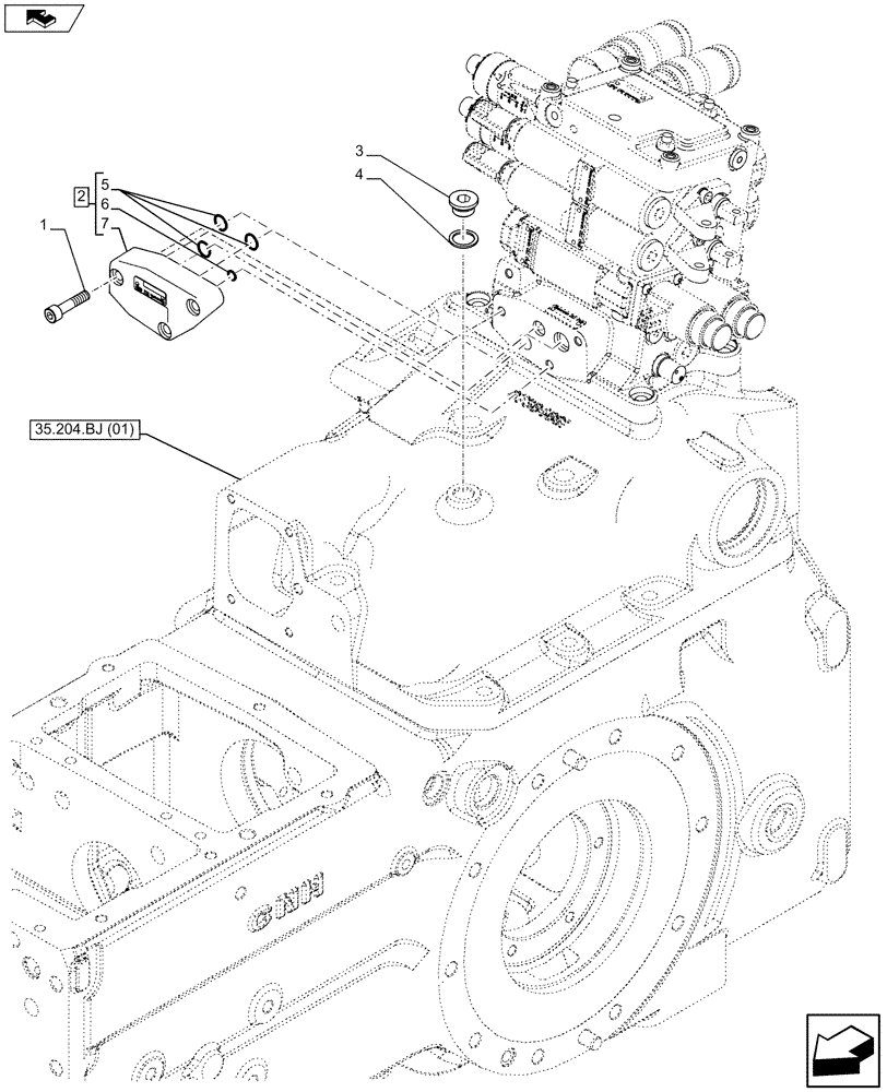 Схема запчастей Case IH FARMALL 105U - (33.220.AM[01]) - VAR - 390370 - LESSHYDRAULIC TRAILER BRAKE VALVE (33) - BRAKES & CONTROLS