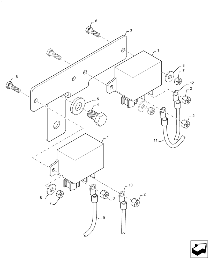 Схема запчастей Case IH PATRIOT 3340 - (55.201.AG[01]) - RELAY, COLD START AND INTERMEDIATE (55) - ELECTRICAL SYSTEMS