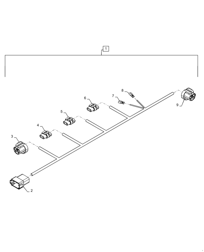 Схема запчастей Case IH PATRIOT 3340 - (55.511.AC[01]) - HOOD LIGHT HARNESS (55) - ELECTRICAL SYSTEMS