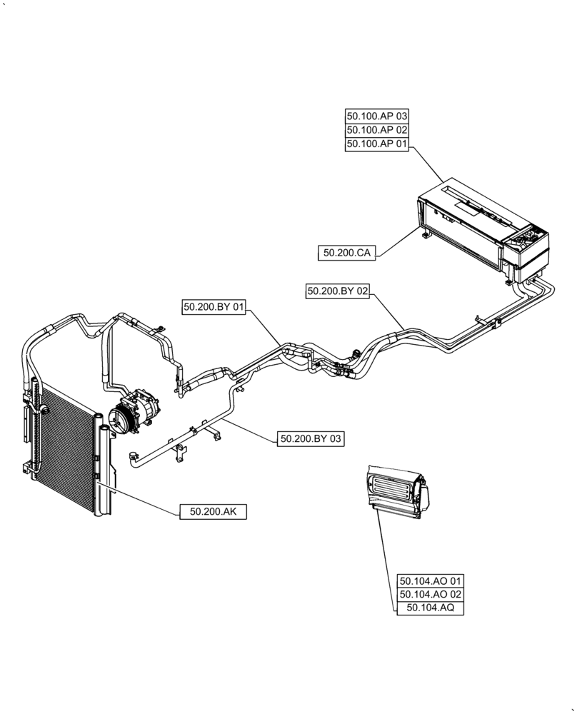 Схема запчастей Case IH PUMA 2304 - (00.000.50) - PICTORIAL INDEX - CAB CLIMATE CONTROL (00) - GENERAL & PICTORIAL INDEX