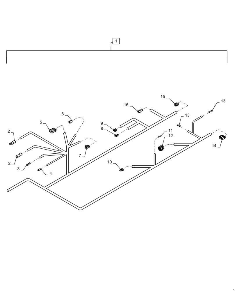 Схема запчастей Case IH MAGNUM 3154 - (55.015.AB[07]) - WIRE HARNESS, FRONT FRAME (55) - ELECTRICAL SYSTEMS