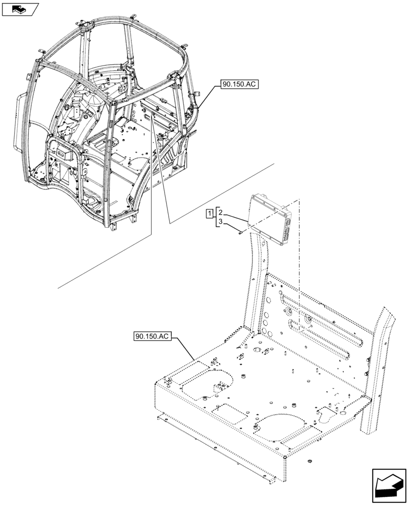 Схема запчастей Case IH FARMALL 115U - (55.024.AE[02]) - VAR - 334115, 334117 - TRANSMISSION, ELECTRONIC CONTROL UNIT (55) - ELECTRICAL SYSTEMS