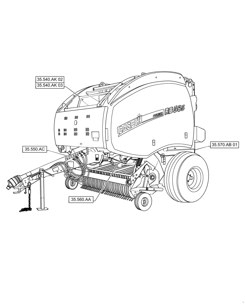 Схема запчастей Case IH RB565 - (35.000.00) - PICTORIAL INDEX - HYDRAULIC SYSTEMS (35) - HYDRAULIC SYSTEMS