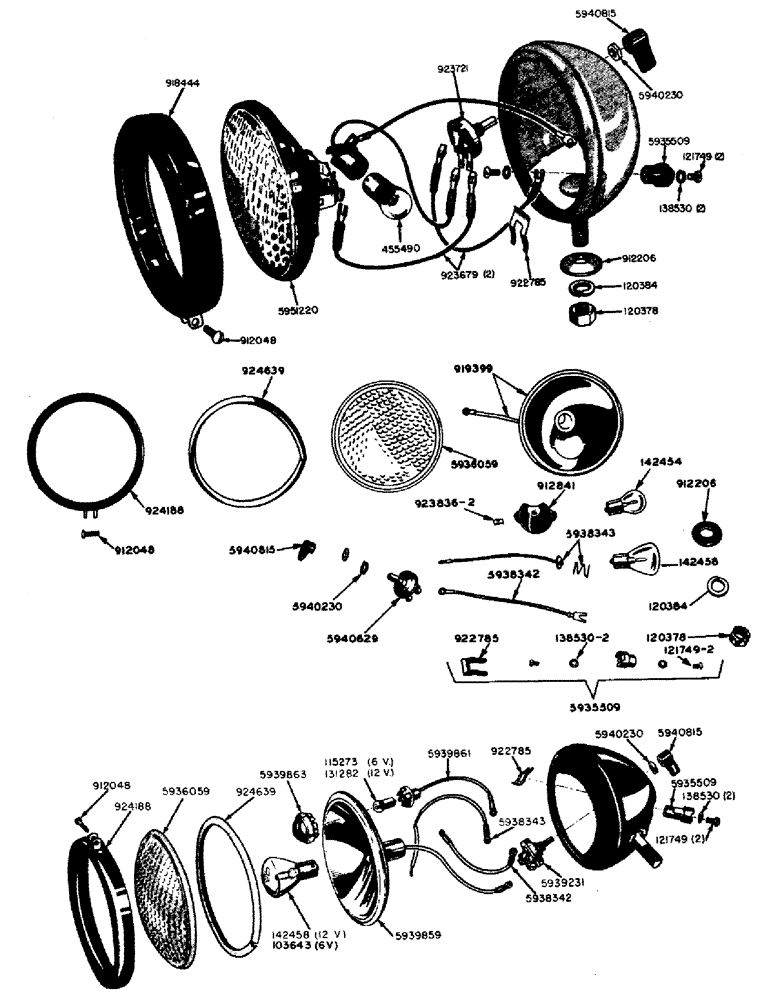 Схема запчастей Case IH 600B-SERIES - (036) - PARTS FOR A20965, A11898, O9897AB FLOOD AND TAIL LAMP (04) - ELECTRICAL SYSTEMS