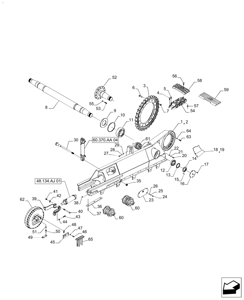 Схема запчастей Case IH A8800 - (48.130.AN[02]) - FULL TRACK (8800) (48) - TRACKS & TRACK SUSPENSION