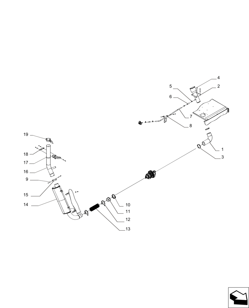 Схема запчастей Case IH A8800 - (10.254.AI[01]) - EXHAUST SYSTEM W/ MUFFLER (10) - ENGINE