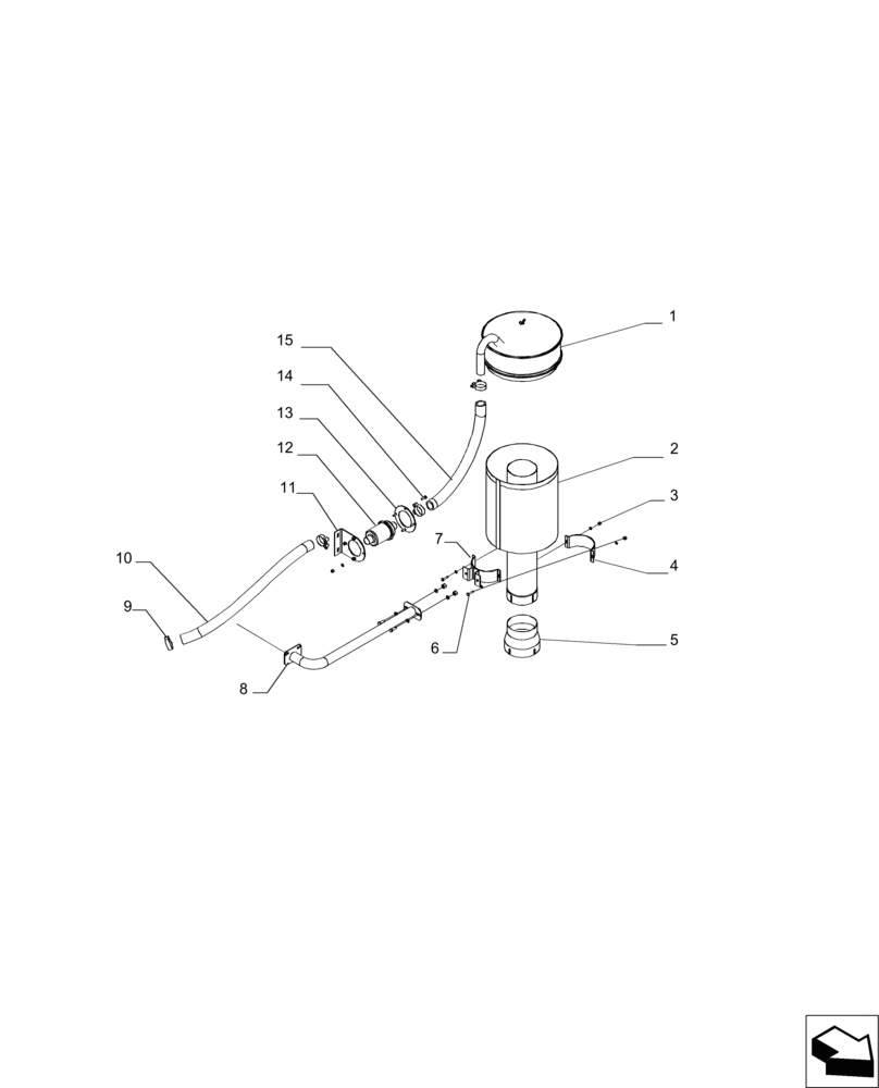 Схема запчастей Case IH A8800 - (10.202.AM[01]) - AIR PRE-CLEANER ASSY (10) - ENGINE