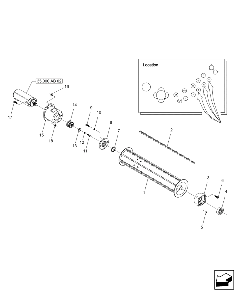 Схема запчастей Case IH A8800 - (60.390.AA[04]) - BOTTOM ROLLERS (E) (60) - PRODUCT FEEDING