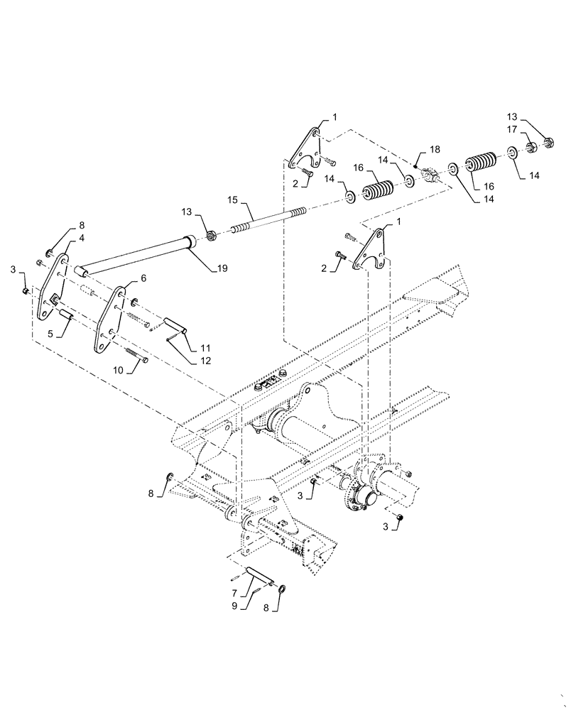 Схема запчастей Case IH TRUE-TANDEM 335 BARRACUDA - (39.110.AM[02]) - SPRING LEVELING (39) - FRAMES AND BALLASTING