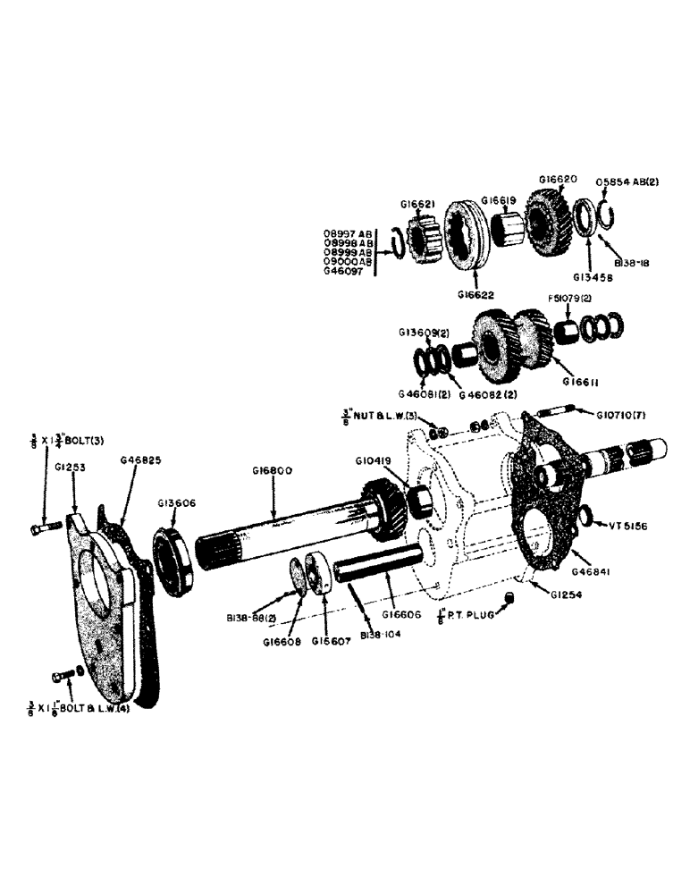 Схема запчастей Case IH 500B-SERIES - (057) - DUAL RANGE GEAR AND HOUSING 610B AND 611 TRACTORS (06) - POWER TRAIN