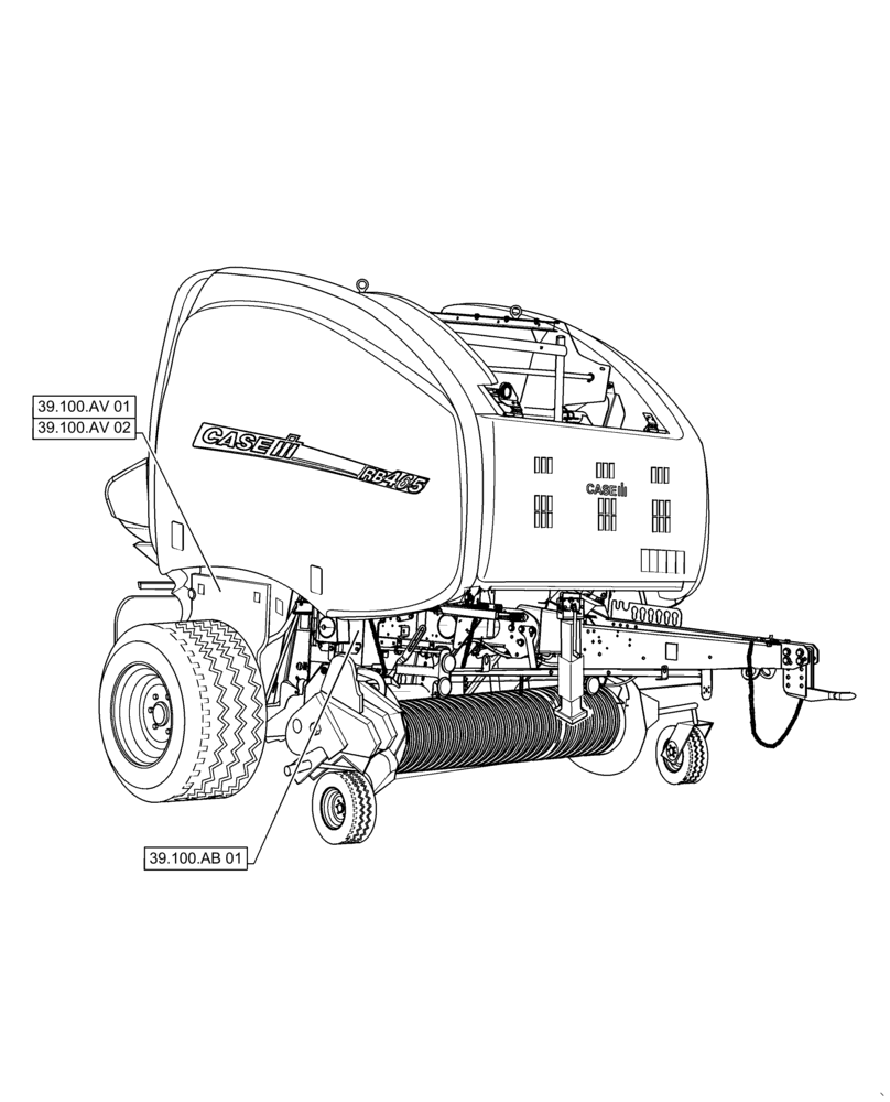 Схема запчастей Case IH RB455 - (39.000.00) - PICTORIAL INDEX - FRAMES (39) - FRAMES AND BALLASTING