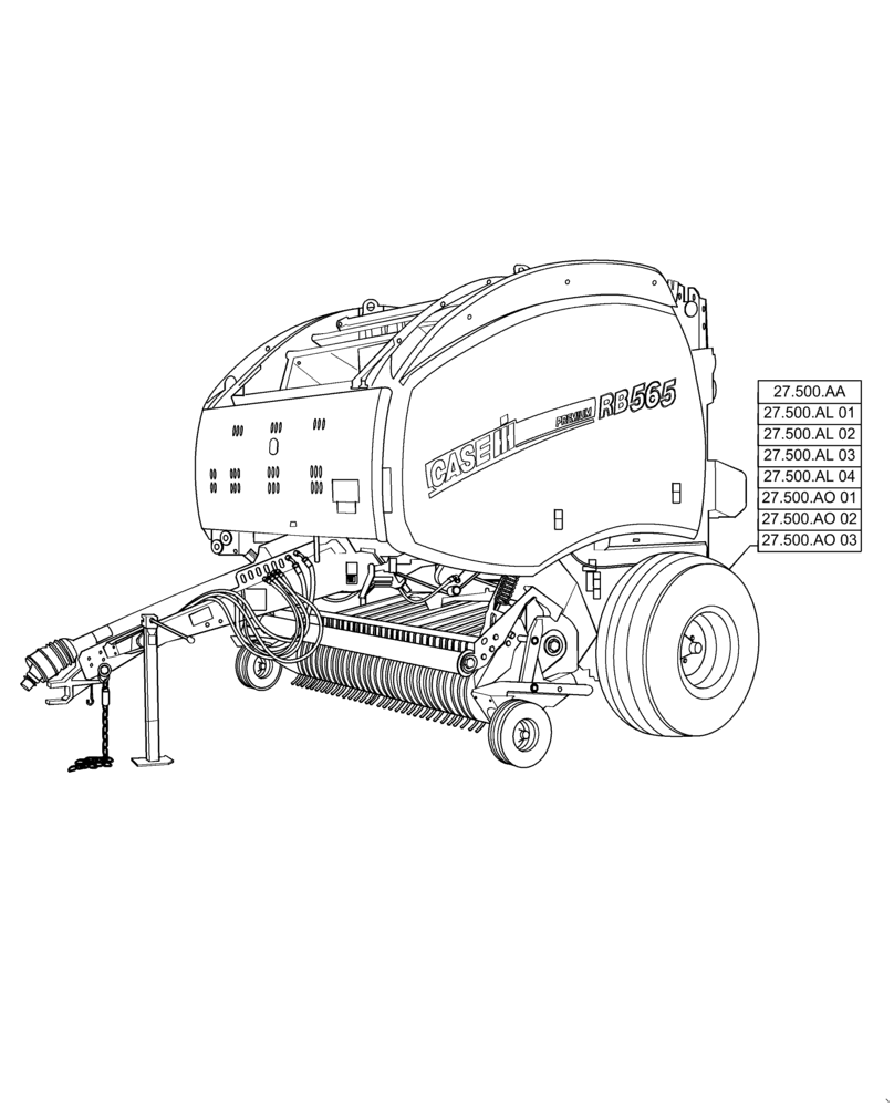 Схема запчастей Case IH RB565 - (27.000.00) - PICTORIAL INDEX - REAR AXLE (27) - REAR AXLE SYSTEM