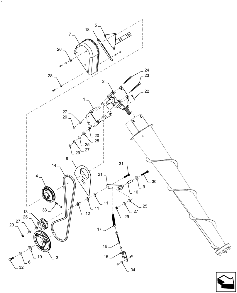 Схема запчастей Case IH 5506-55 - (58.228.AG[01]) - AUGER DIVIDER, END, RH (58) - ATTACHMENTS/HEADERS
