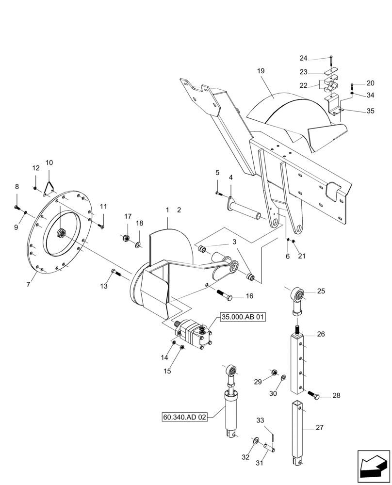 Схема запчастей Case IH A8000 - (60.350.AD[01]) - SIDETRIM KNIVES 45° (60) - PRODUCT FEEDING