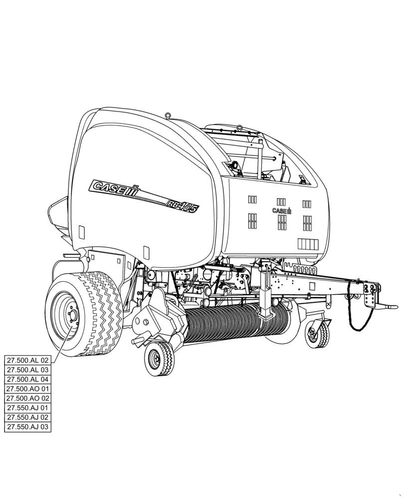 Схема запчастей Case IH RB465 - (27.000.00) - PICTORIAL INDEX - REAR AXLE (27) - REAR AXLE SYSTEM