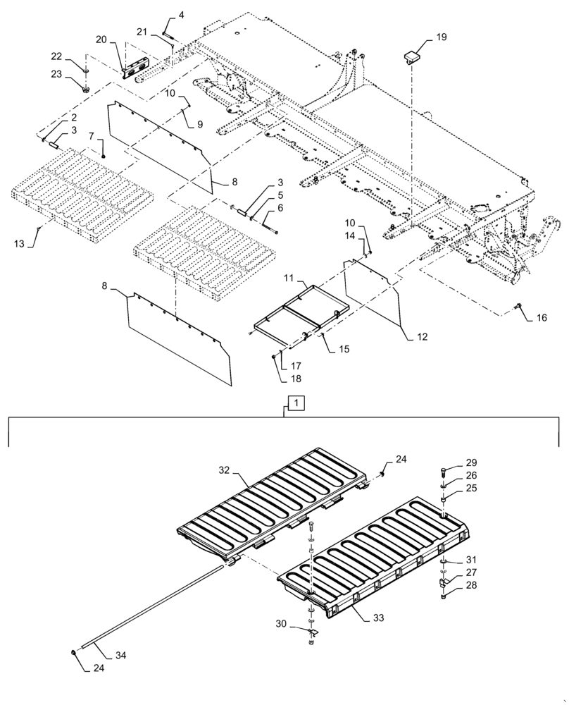 Схема запчастей Case IH DC133 - (58.130.AD[01]) - SHIELD, HOOD ASSY (58) - ATTACHMENTS/HEADERS