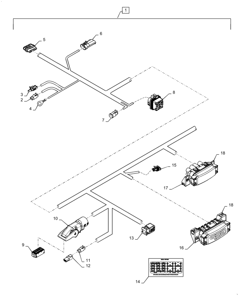 Схема запчастей Case IH MAGNUM 2654 - (55.015.AB[06]) - WIRE HARNESS, FRONT FRAME (55) - ELECTRICAL SYSTEMS