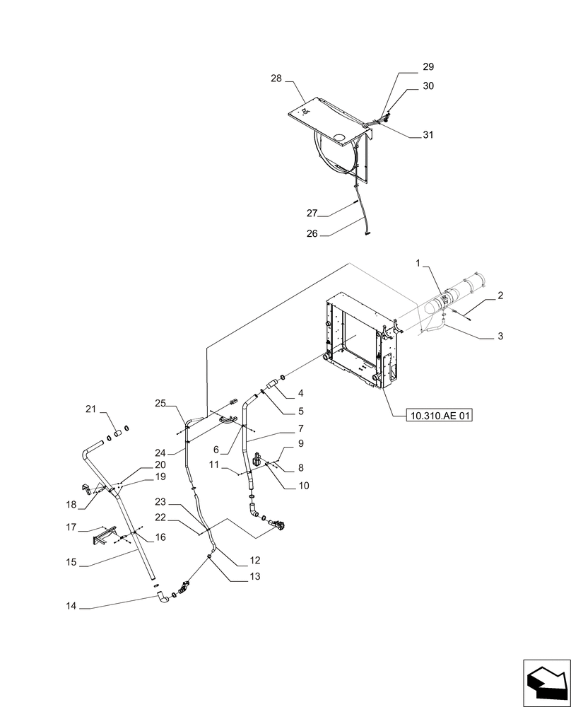 Схема запчастей Case IH A8800 - (10.400.AY) - RADIATOR HOSE (10) - ENGINE