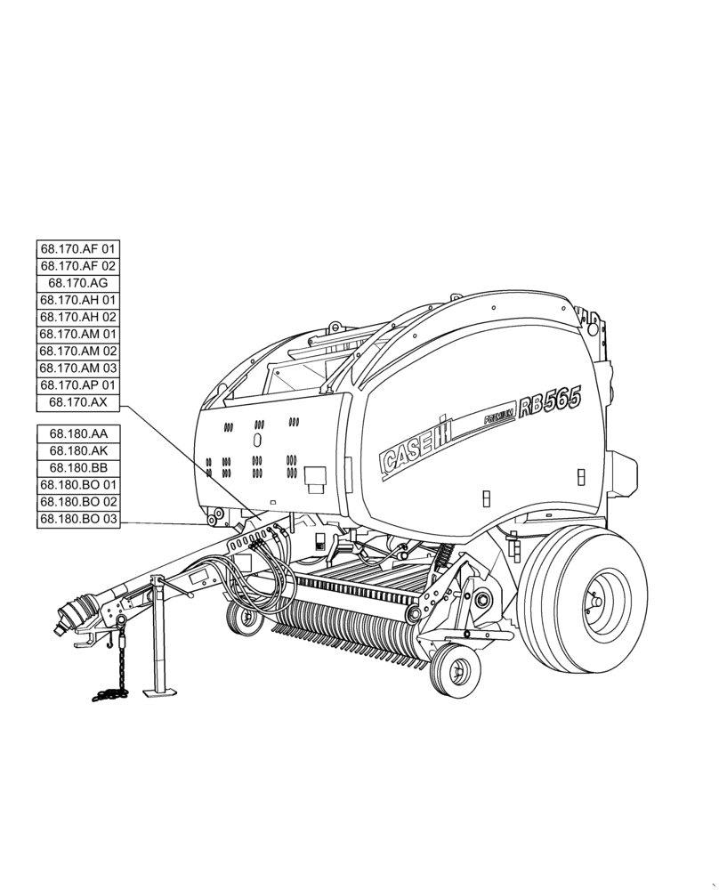 Схема запчастей Case IH RB565 - (00.000.68) - PICTORIAL INDEX - TYING / WRAPPING (00) - GENERAL & PICTORIAL INDEX