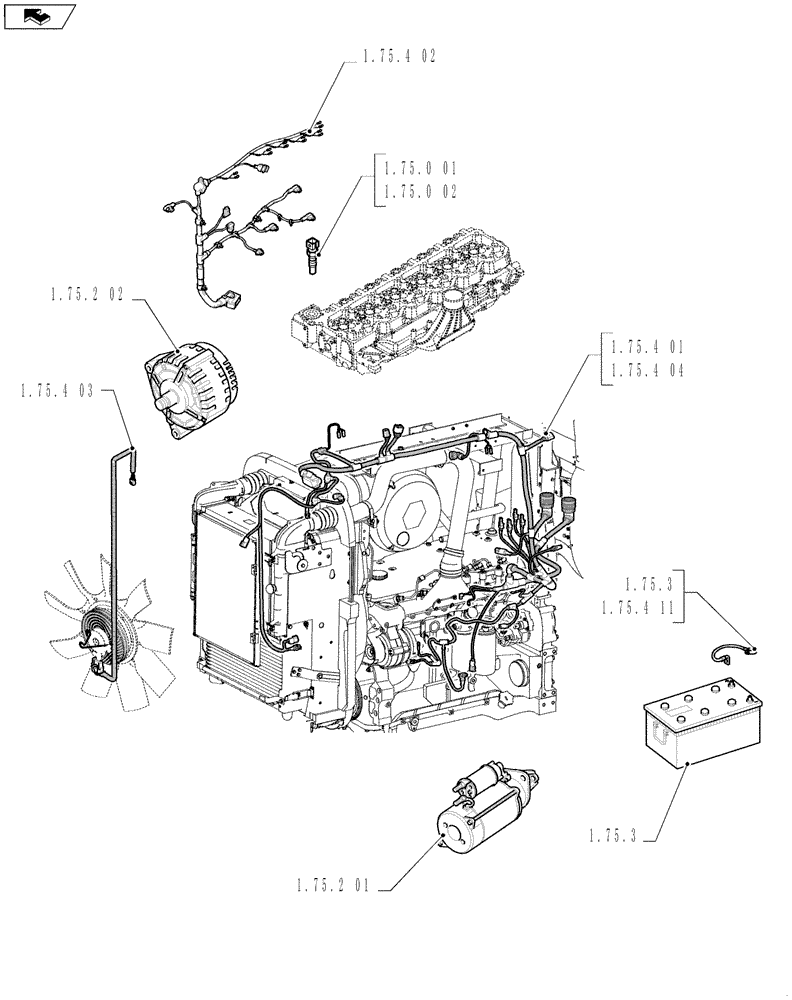 Схема запчастей Case IH PUMA 165 - (SEC. 06[01]) - ELECTRICAL SYSTEM (00) - GENERAL