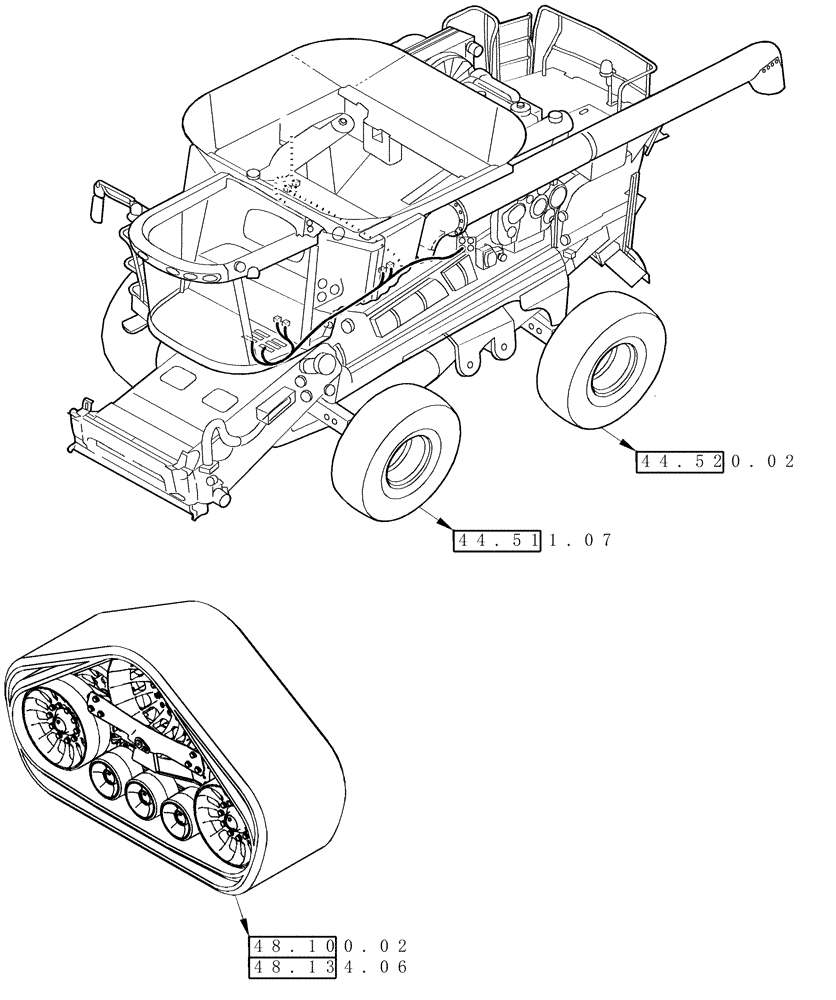 Схема запчастей Case IH 8120 - (00.000.44) - PICTORIAL INDEX - AXLE AND WHEELS (00) - GENERAL & PICTORIAL INDEX