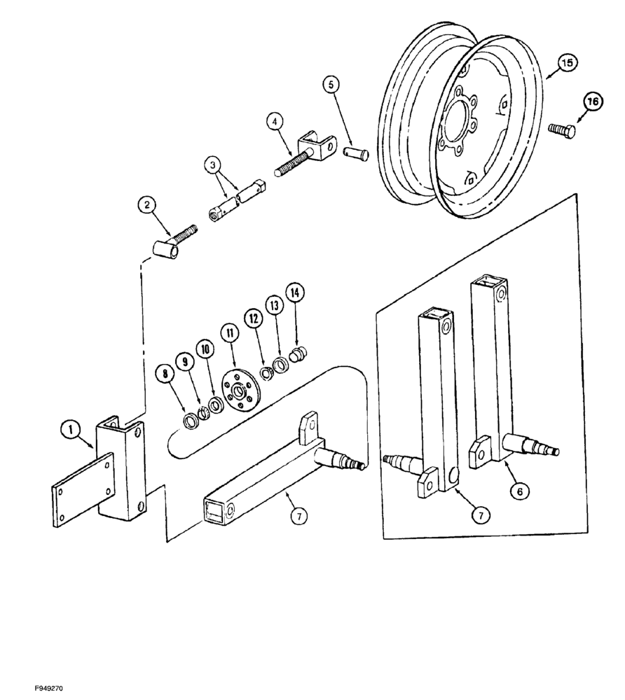 Схема запчастей Case IH 6810 - (09-02) - GAUGE WHEEL ATTACHMENT, 5, 7 AND 9 SHANK (09) - CHASSIS/ATTACHMENTS