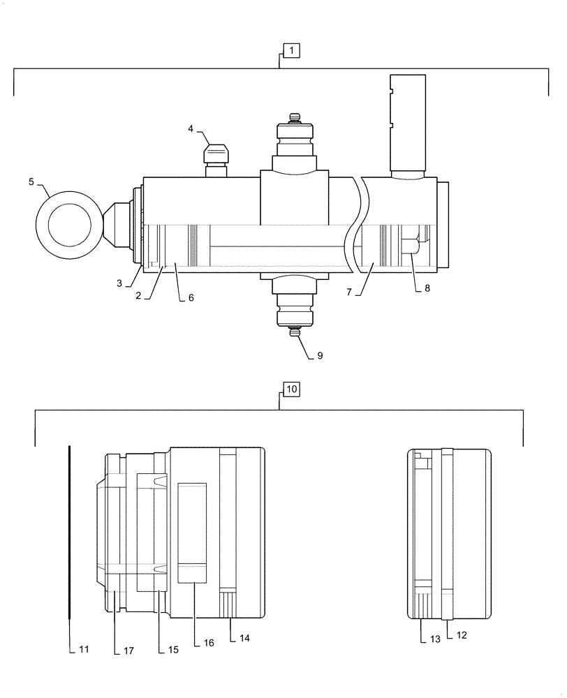 Схема запчастей Case IH BHA102 - (35.947.030) - SWING FRAME HYDRAULIC CYLINDER (35) - HYDRAULIC SYSTEMS