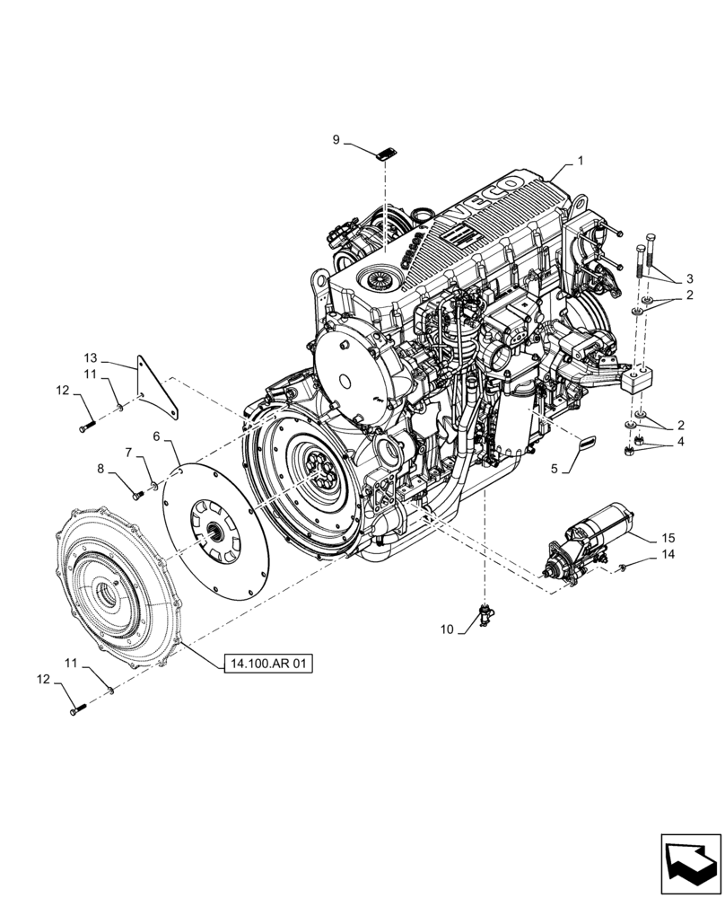 Схема запчастей Case IH 7230 - (18.112.AC[01]) - DAMPER, FLYWHEEL, ENGINE (18) - CLUTCH