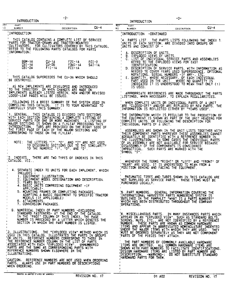 Схема запчастей Case IH 65 - (2) - INTRODUCTION 