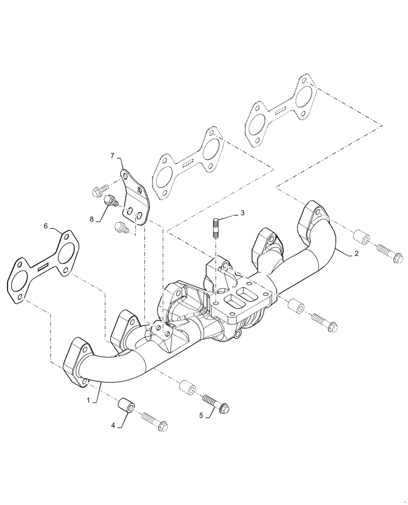 Схема запчастей Case IH PATRIOT 3240 - (10.254.AC[01]) - EXHAUST MANIFOLD WITH BRACKET (10) - ENGINE